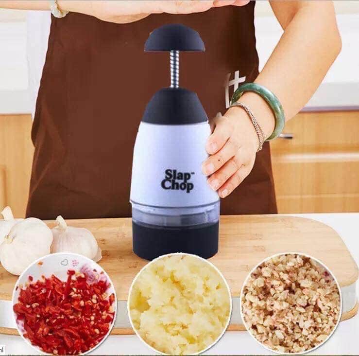 Máy xay hành tỏi ớt slap chop đa năng bằng tay dụng cụ cầm tay mini băm nhỏ rau củ quả khô thực phẩm