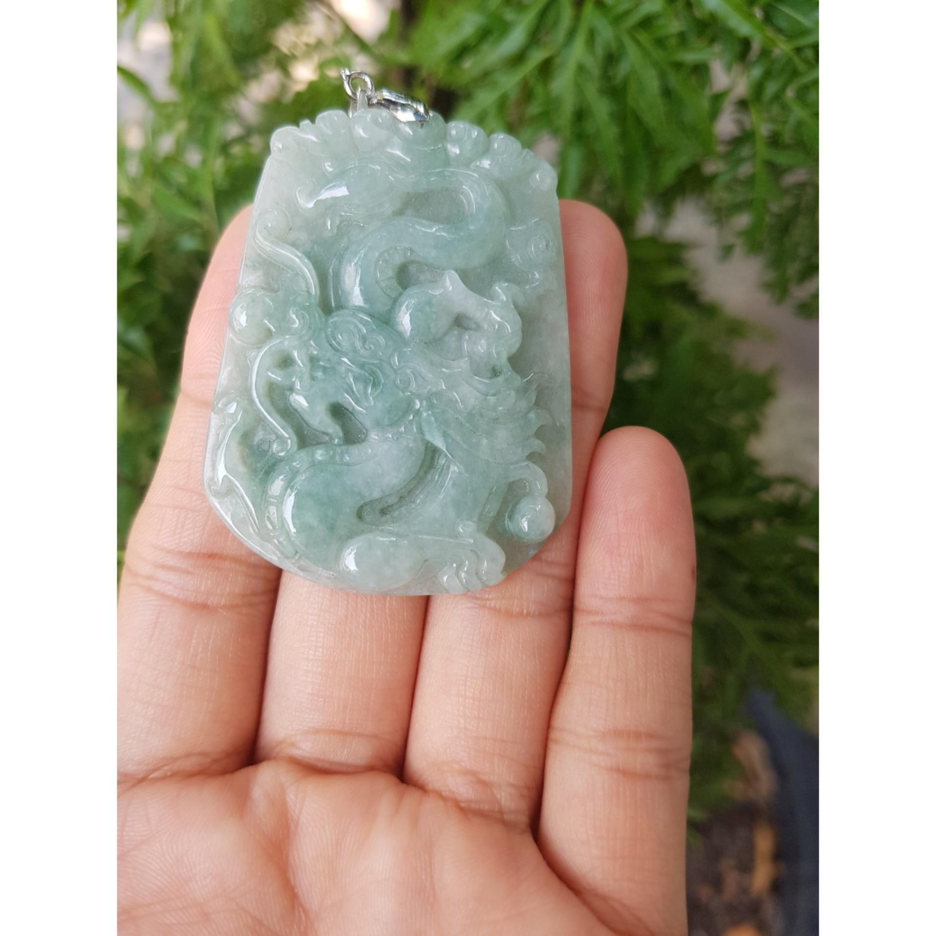 [HCM]Ngọc bội cẩm thạch rồng cuộn đứng - xưởng buôn đá phong thủy Huỳnh Đào