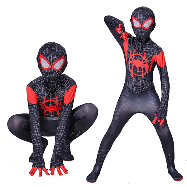 HomeSik Spider-Verse Miles Morales Trang Phục Người Nhện, Bộ Đồ Hóa Trang Halloween Người Nhện Siêu Anh Hùng, Phong Cách 3D Cho Trẻ Em/Người Lớn