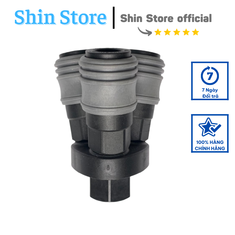 Đầu bi hơi nối nhanh ra 3 chia nhựa - chạc 3 đầu chia hơi tự động -shinstore