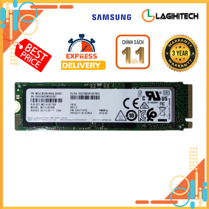 *Lagihitech* Ổ Cứng gắn trong SSD Samsung PM981A và PM981 M.2 2280 NVMe 256GB / 512GB / 1TB - Bảo Hành 3 năm