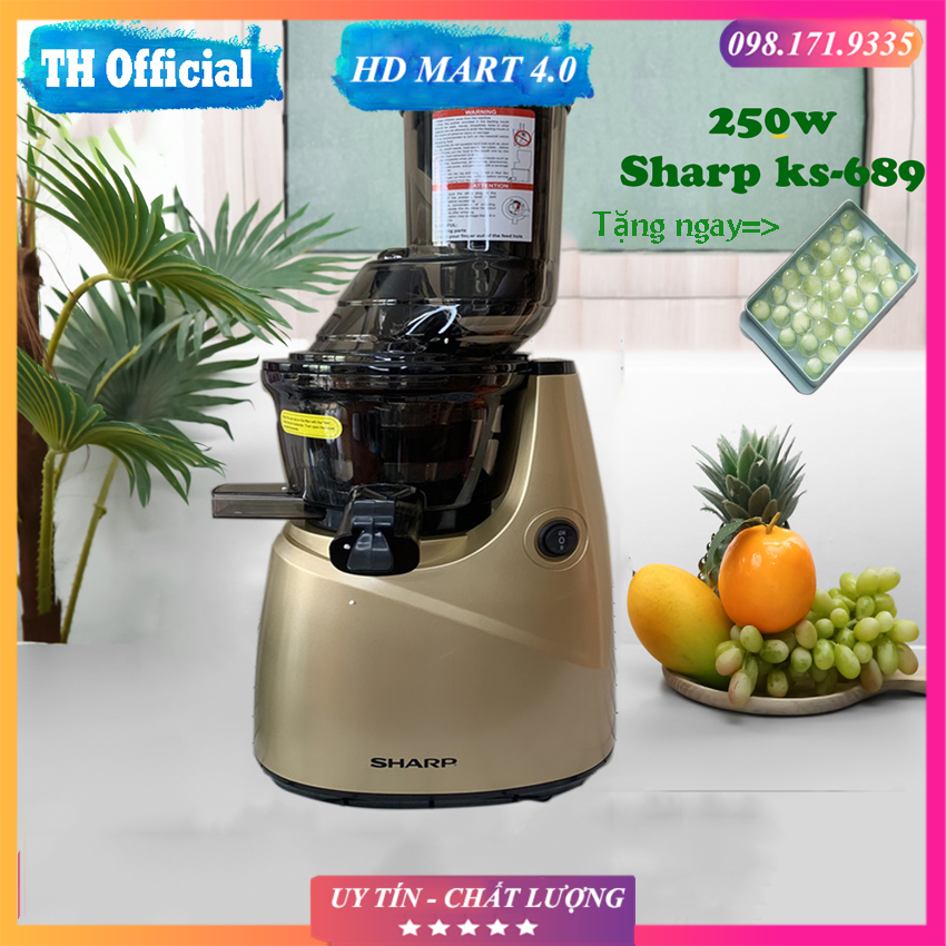 Máy ép chậm, máy ép hoa quả sharp ks-689 xuất xứ thái lan công suất 250w bảo hành 12 tháng