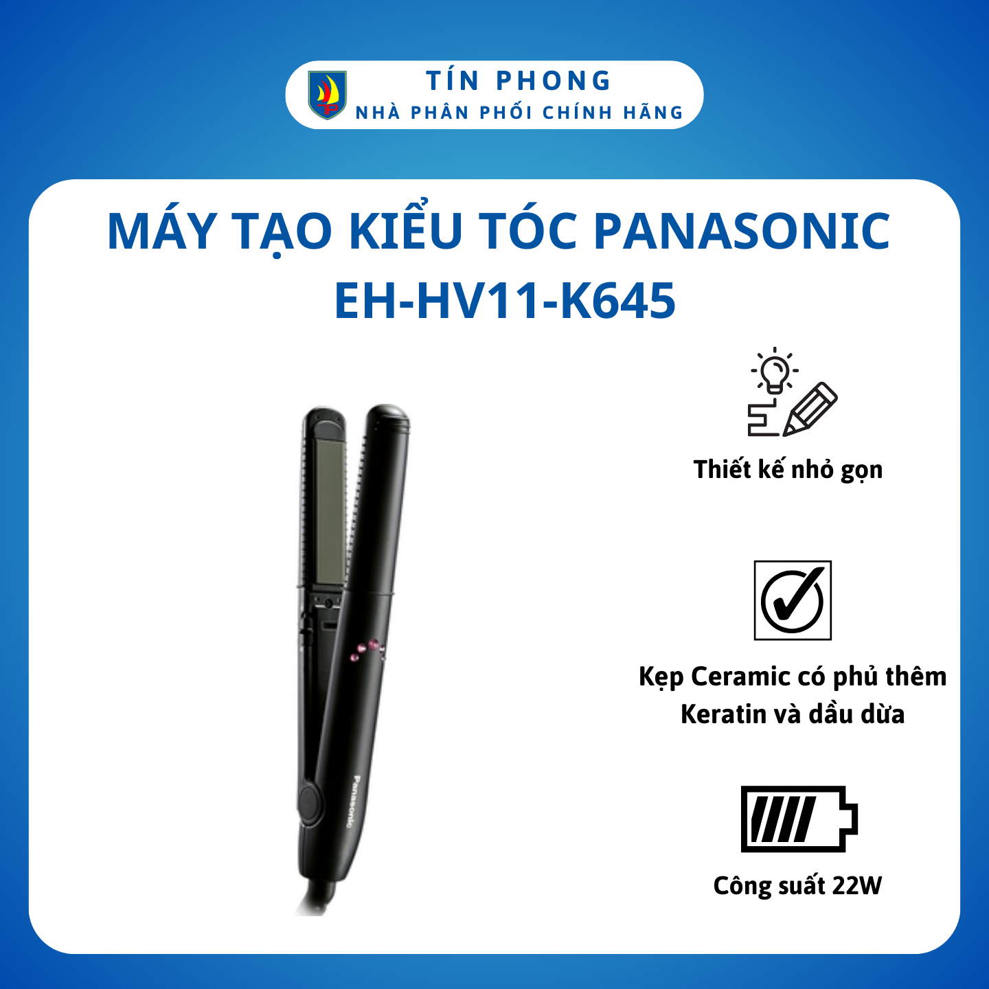 Máy tạo kiểu tóc panasonic eh-hv11-k645 kích thước: 28 x 230 x 32mm