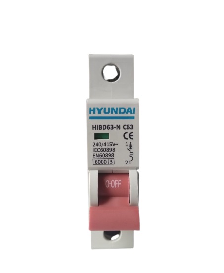 Cầu dao điện (APTOMAT) Át tép MCB 1 Pha Hyundai HiBD63N 1P 40~63A 6kA