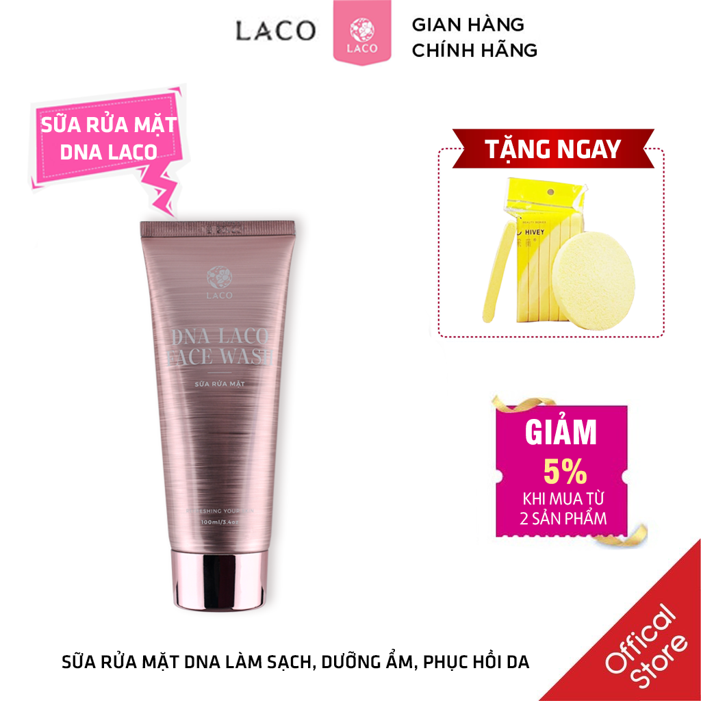 Sữa rửa mặt dna laco face wassh + kèm quà tặng