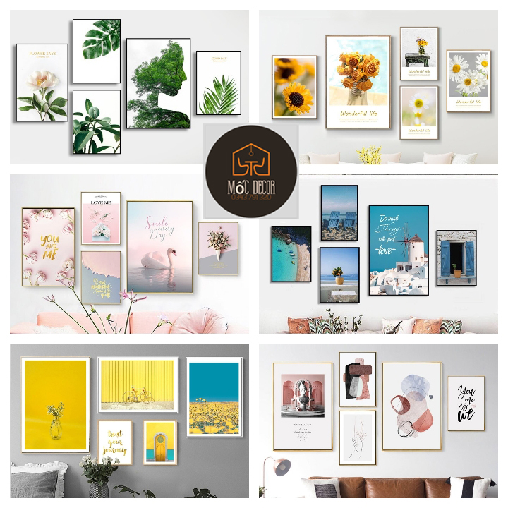 Bộ 5 tranh treo tường (10 mẫu) mini giá siêu rẻ treo Decor phòng khách, phòng ngủ, phòng ăn, Spa, nhà hàng, quán Cafe
