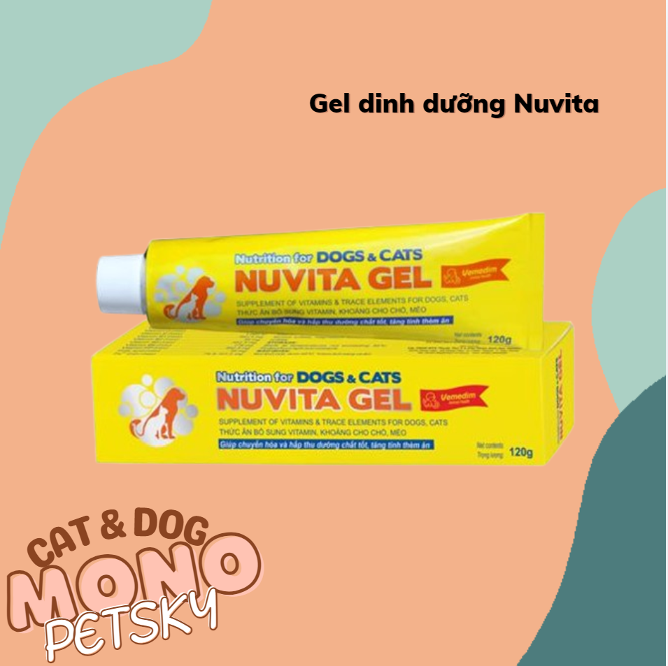 Gel Nuvita bổ sung vitamin, kích thích thèm ăn cho chó, mèo 120ml