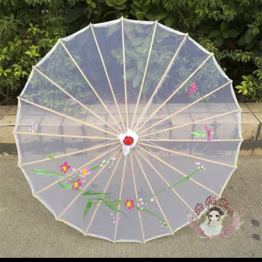Dù ô cổ trang dù nhật dù chụp hình dù trong suốt có hoa