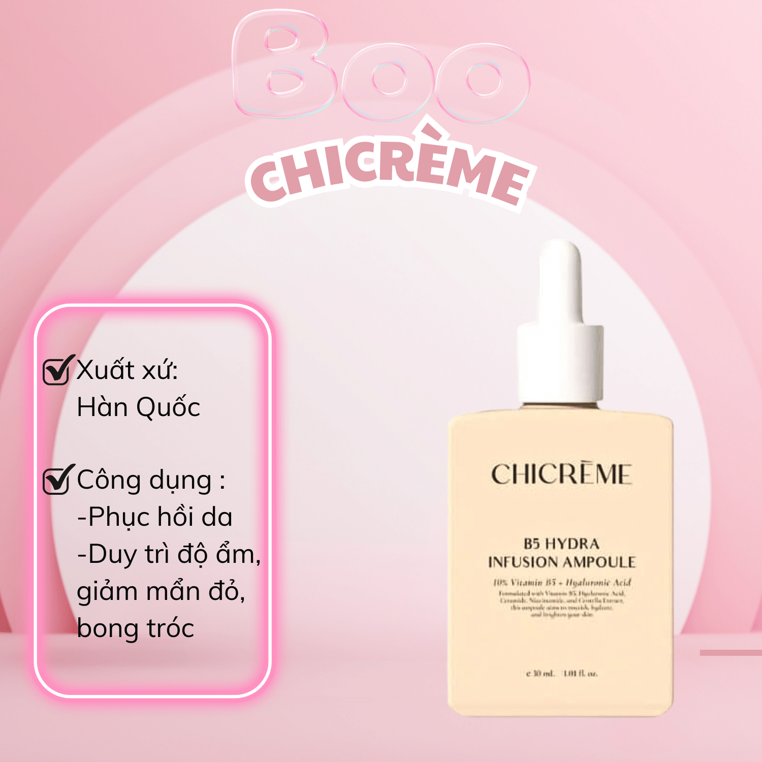 Serum Phục Hồi Da Chicreme B5 Hydra Infusion Ampoule 30ml