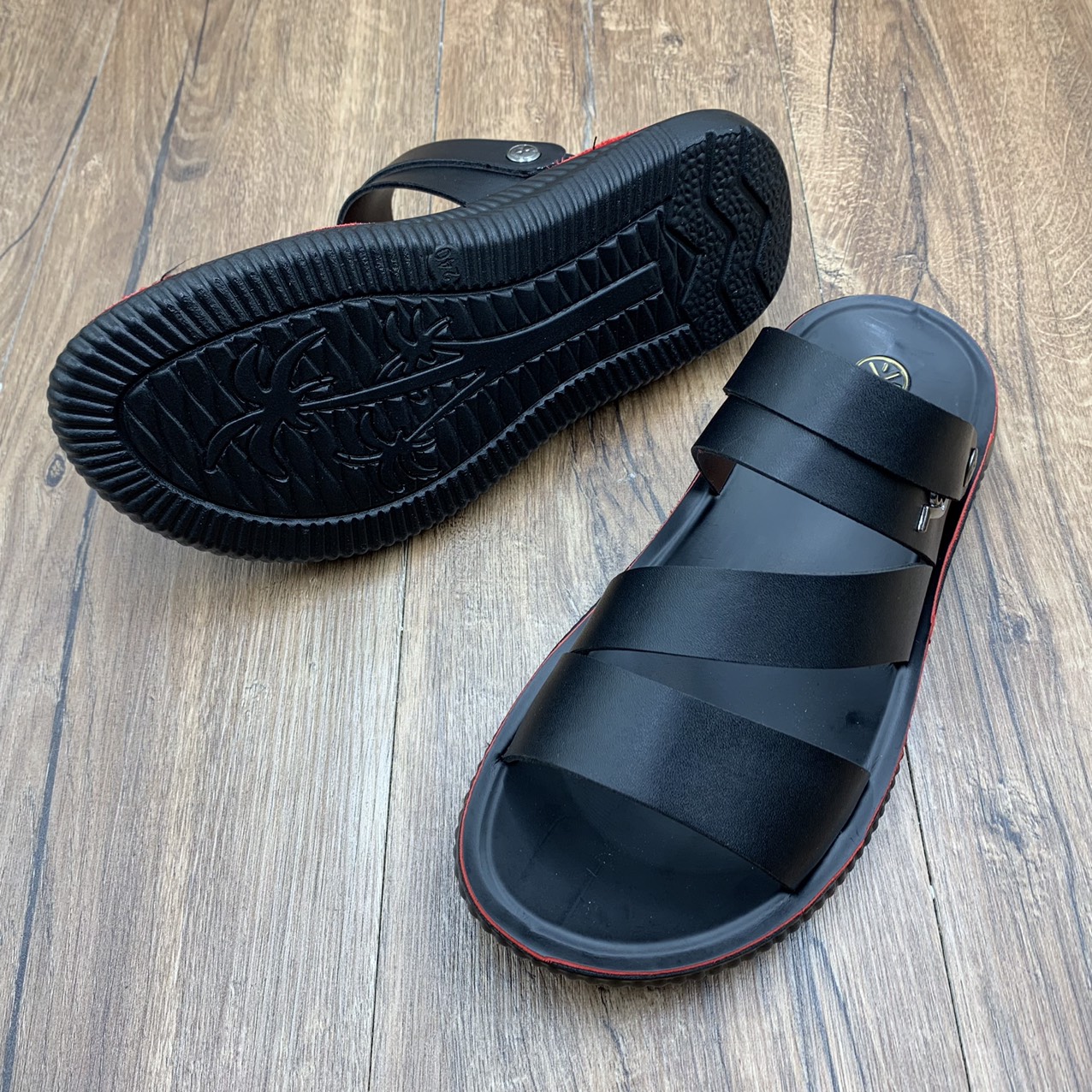 Dép Da Nam Quai Ngang Chéo Có Quai Hậu Đế Cao Su Chống Trơn Trượt Kiểu Dáng Thời Trang Thanh Lịch Mẫu Mới 2023