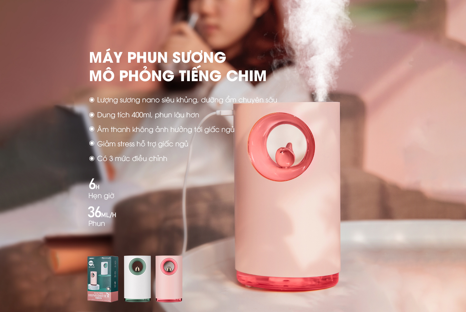 Máy phun sương tiếng chim Remax RT-A240