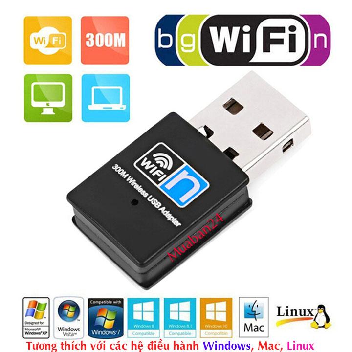 Usb mini thu sóng wifi cho máy tính tốc độ 300m -rtl8192