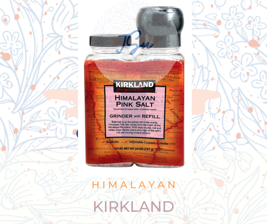 Muối hồng Himalayan từ thương hiệu Kirkland loại hột tinh thể chưa nghiền