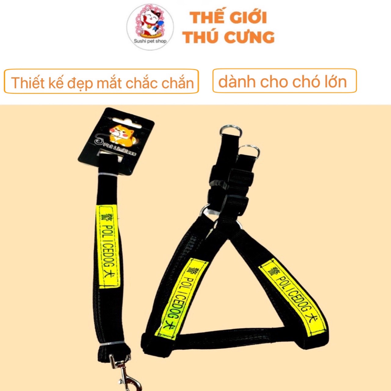 Dây dắt chó Police dù hàng new