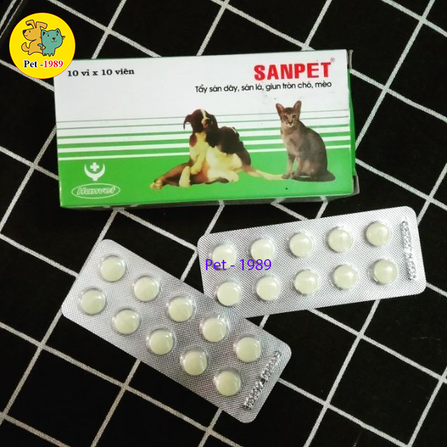  Viên Sanpet loại bỏ giun và sán dây dùng cho chó mèoPet-1989 
