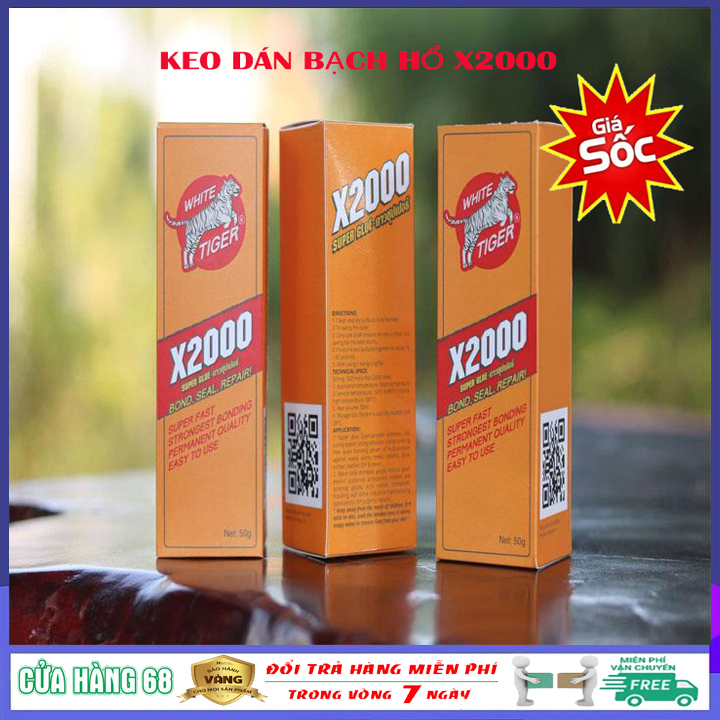 Keo dán X2000, keo dán đa năng siêu dính X2000, keo dán đa năng bạch hổ X2000 siêu gắn kết tất cả các vật liệu, dán gỗ, nhựa, sắt thép,.. Băng keo chống thấm X2000, keo dán giày, dép tiện dụng