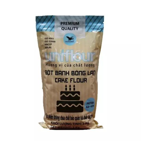 Bột Bánh Bông Lan Cake Flour UniFlour 2kg/ Hương Vị Của Chất Lượng Số 1