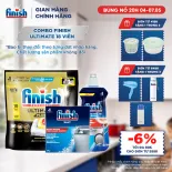 Combo Viên Rửa Chén Bát Finish Powerball Ultimate Plus Intensive Lemon Sparkle 18 Viên + Nước làm bóng Finish 500ml + Muối rửa chén 2kg