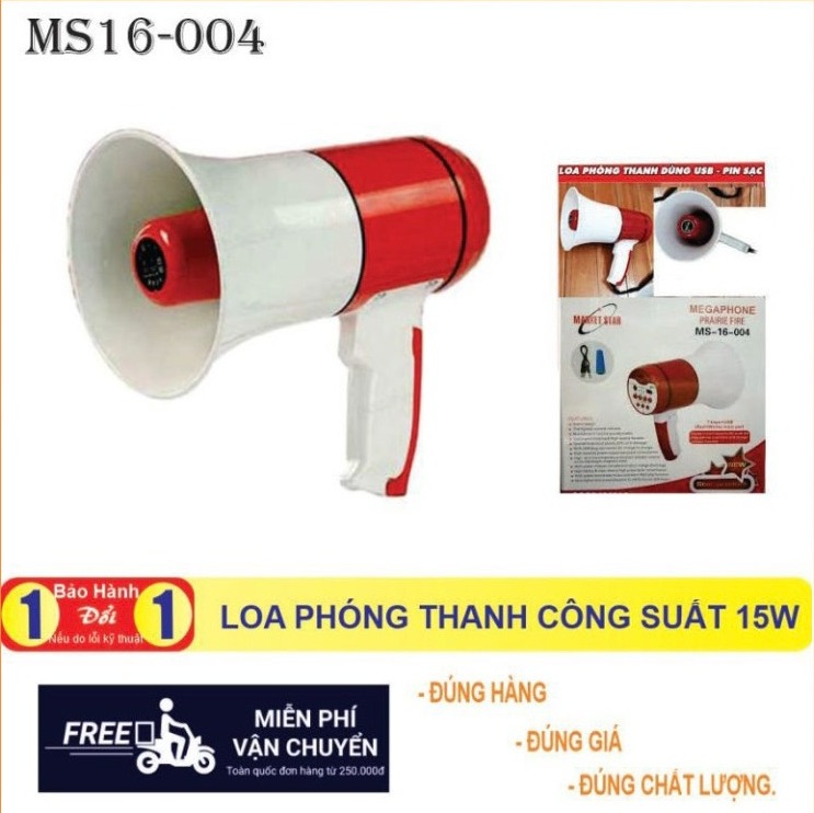 Loa Phóng Thanh Công Suất 15W Thích Hợp Cho Thông Báo, Sự Kiện, Quảng Cáo Có Ghi Âm Và Cổng USB Thẻ Nhớ Loại Tốt Pin Siêu Khỏe.