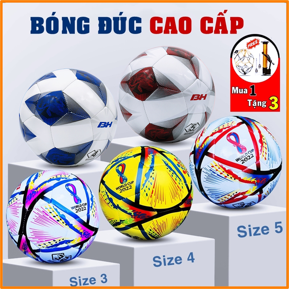 Bóng Đá Size Số 4 5 Chính Hãng Giá Rẻ Cho Trẻ Em Người Lớn, Trái Banh Da Ngoại Hạng Anh Laliga Champions League Euro Tiêu Chuẩn Thi Đấu Sân Cỏ Nhân Tạo Và Sân Cỏ Tự Nhiên (Tặng bơm tay mini, kim và lưới dù)