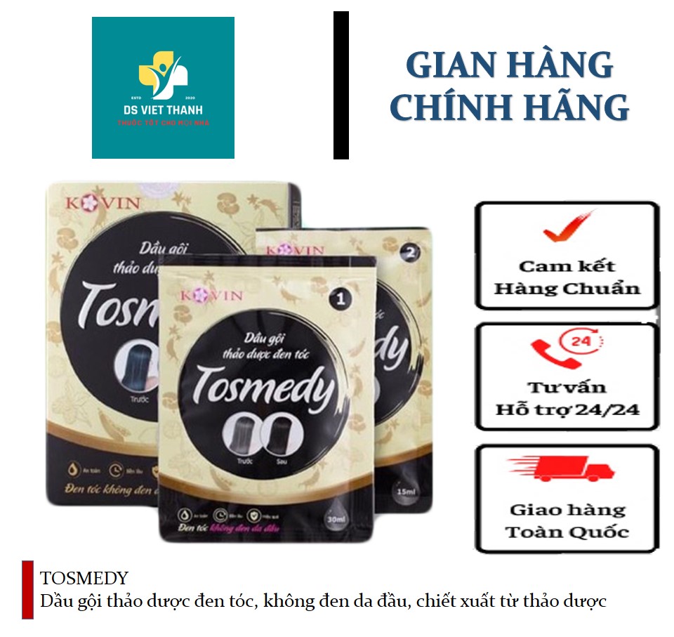 TOSMEDY - Dầu gội thảo dược đen tóc, không đen da đầu, chiết xuất hoàn toàn từ thảo dược