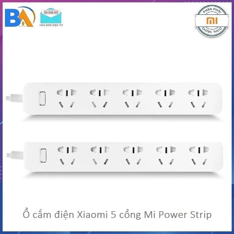 Ổ cắm điện  Xiaomi 5 ổ điện - Xiaomi Mi 5-Outlet Power Strip -  Chính hãng phân phối -Bảo Hành 12 Tháng