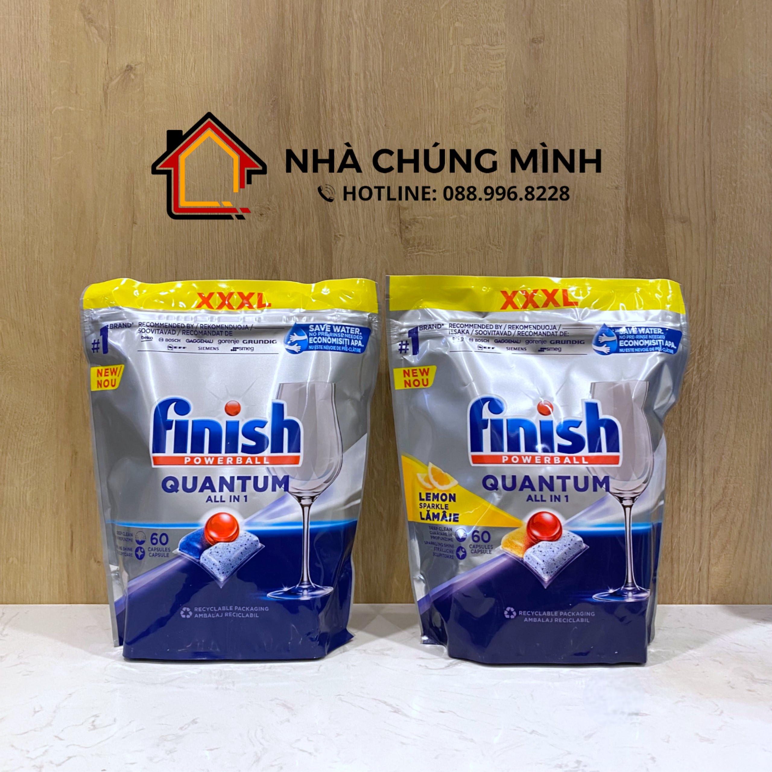 [Tặng viên lẻ cao cấp] Viên rửa bát Finish Quantum All In One 12 chức năng cho máy rửa bát