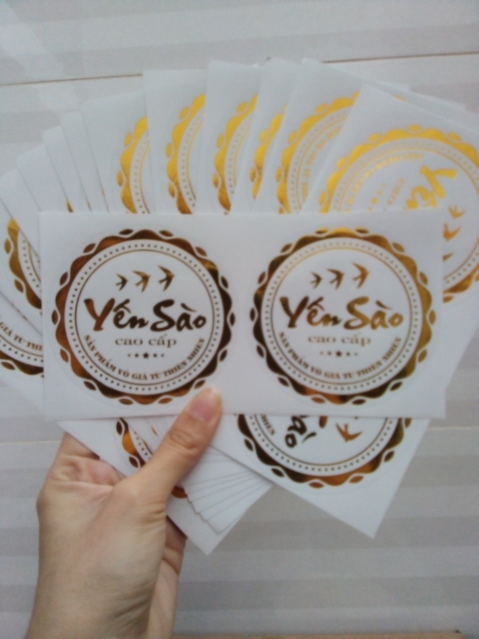 [HCM]Combo 10 Tem Dán Hộp Ép Kim Yến Sào Cao Cấp/ Yến sào Nha Trang