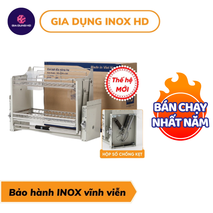 Giá bát nâng hạ inox 304 Kệ chén nâng hạ tiện dụng với hộp số chống kẹt, giá đựng bát đĩa, kệ đựng bát đĩa, giá đựng chén bát