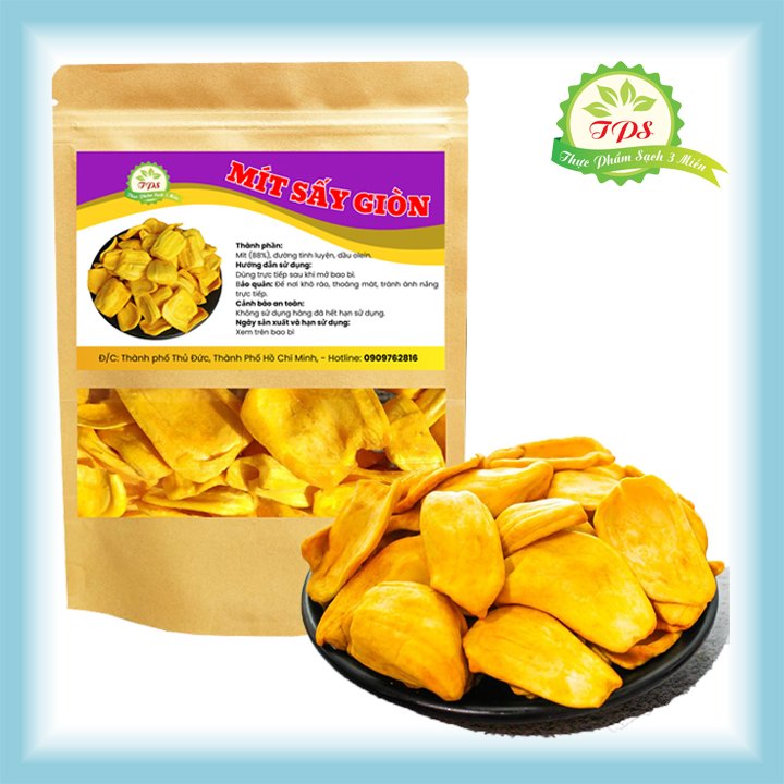 Mít sấy giòn nguyên miếng hàng xuất khẩu loại 1 - đặc sản Đà Lạt thơm ngon 100G