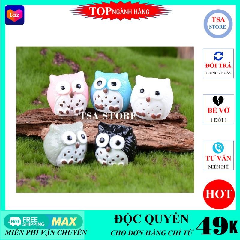Tiểu cảnh mini Cú mèo mini trang trí tiểu cảnh sen đá/chậu cây mini/terrarium/hồ cá/bonsai/hòn non bộ/sen đá/xương rồng TSA STORE