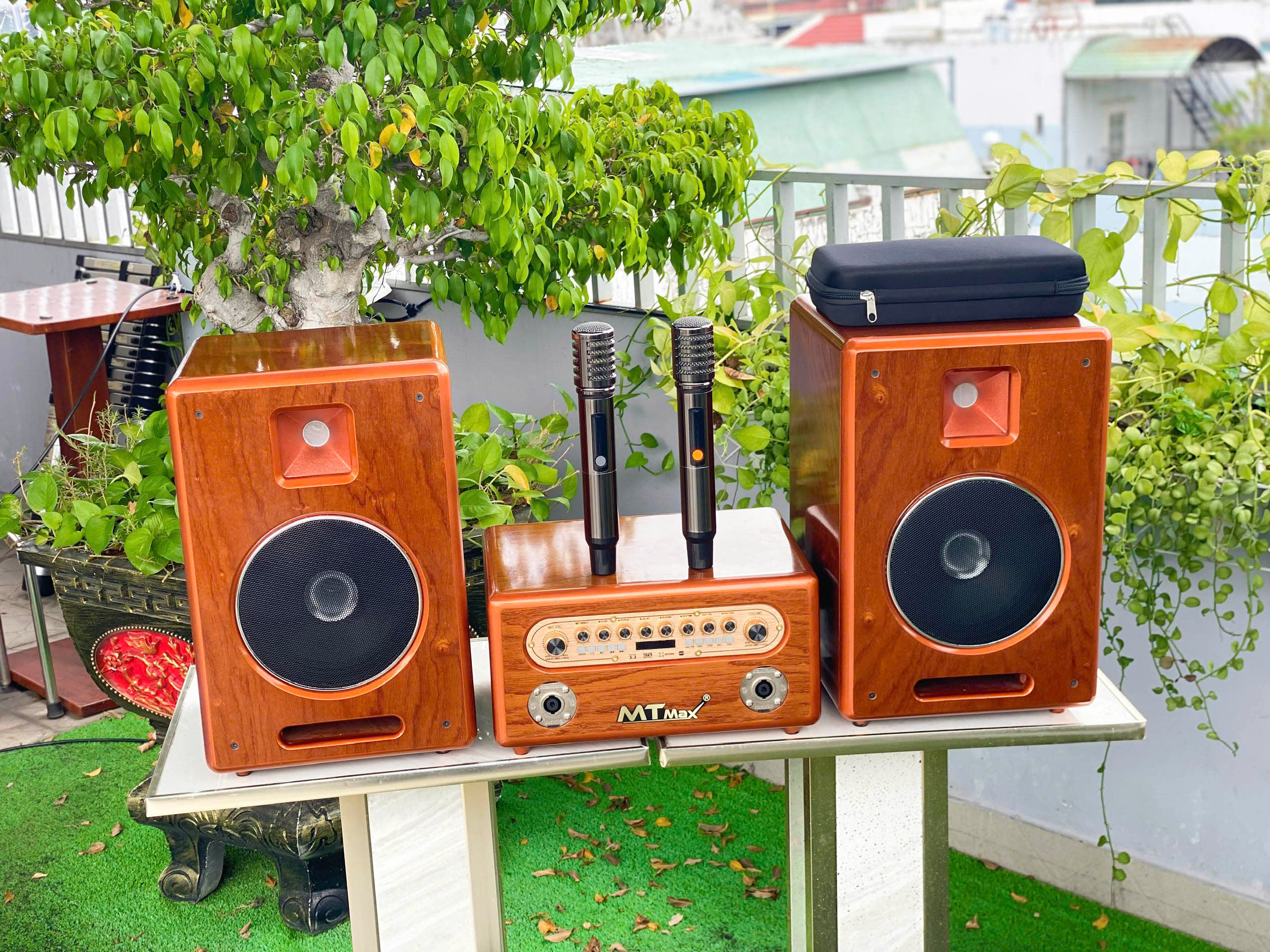 Combo Dàn Karaoke Gia Đình Mini MTMAX Q55 – Amply + 2 Loa Bass 20 –Đủ Kết Nối  Hát Chuẩn Hay