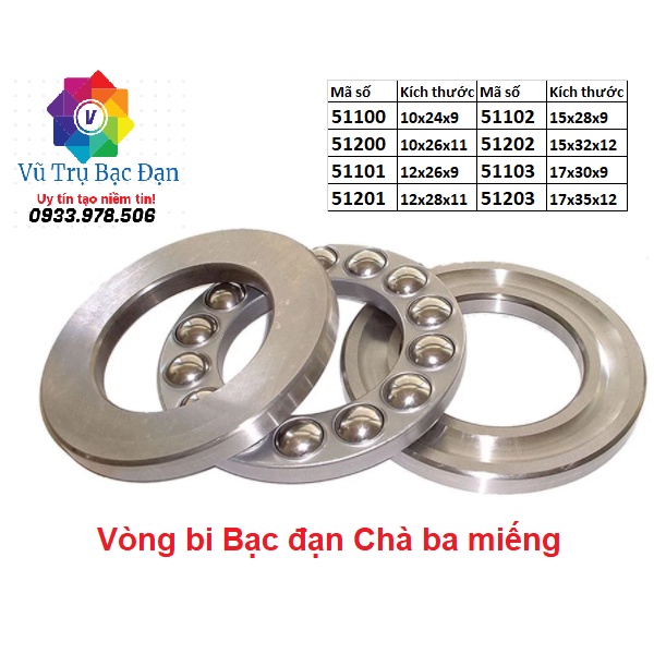 Vòng bi bạc đạn 51100, 51200, 51101, 51201, 51102, 51202, 51103, 51203 tq