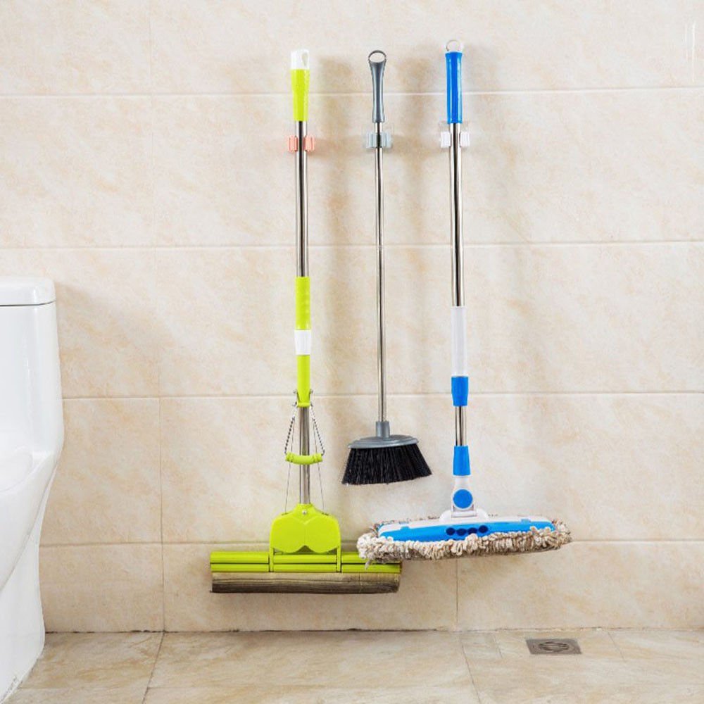[Freeship MAX] Móc Dán Tường Kẹp Giữ Chổi Vật Dụng Đa Năng Chịu Lực 6Kg -Móc treo dán tường treo cây lau nhà chổi lau nhà cọ bồn cầu có đế keo dính tường chắc chắn