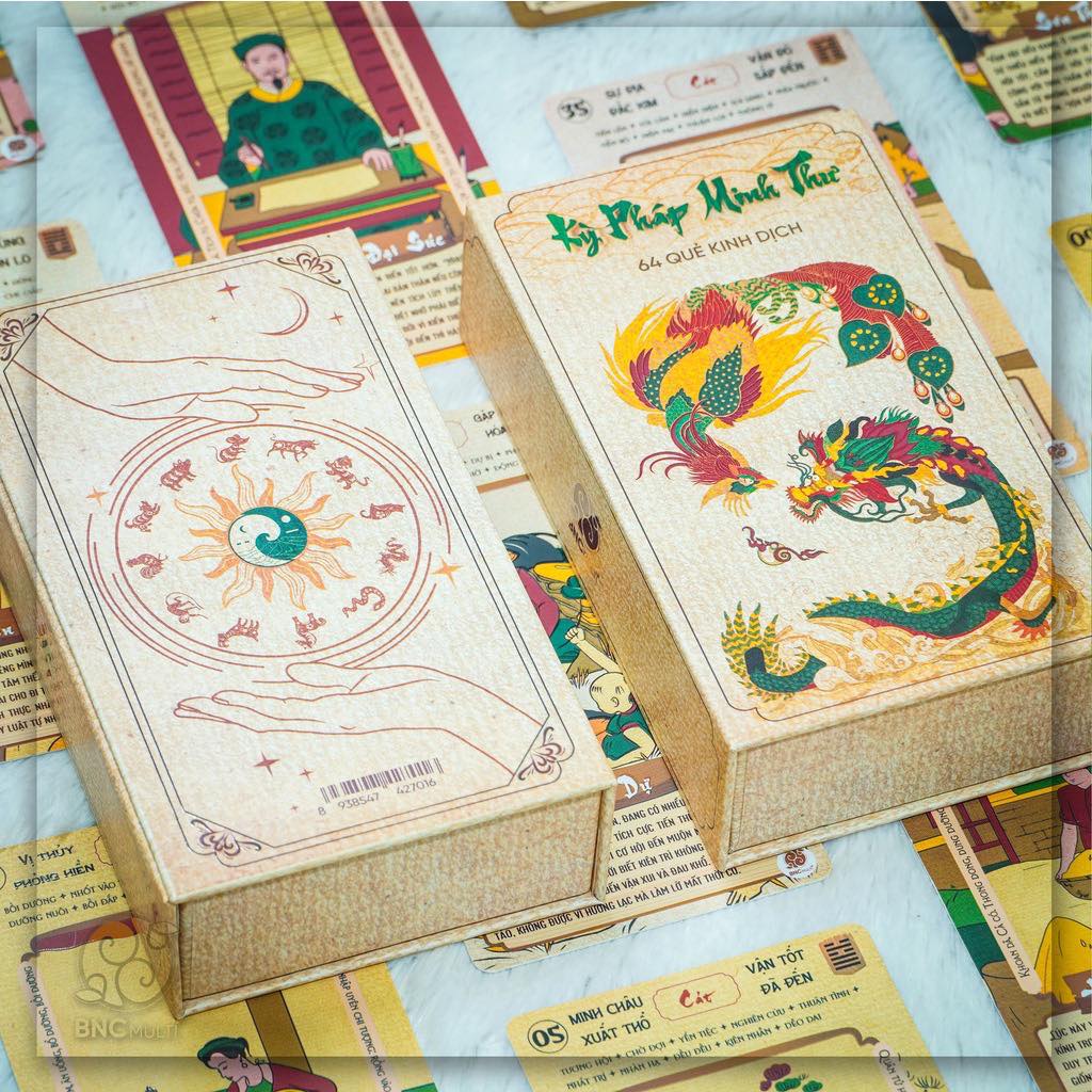 Bộ bài kỳ pháp minh thư - kinh dịch 64 quẻ - phong cách tranh đông hồ việt nam