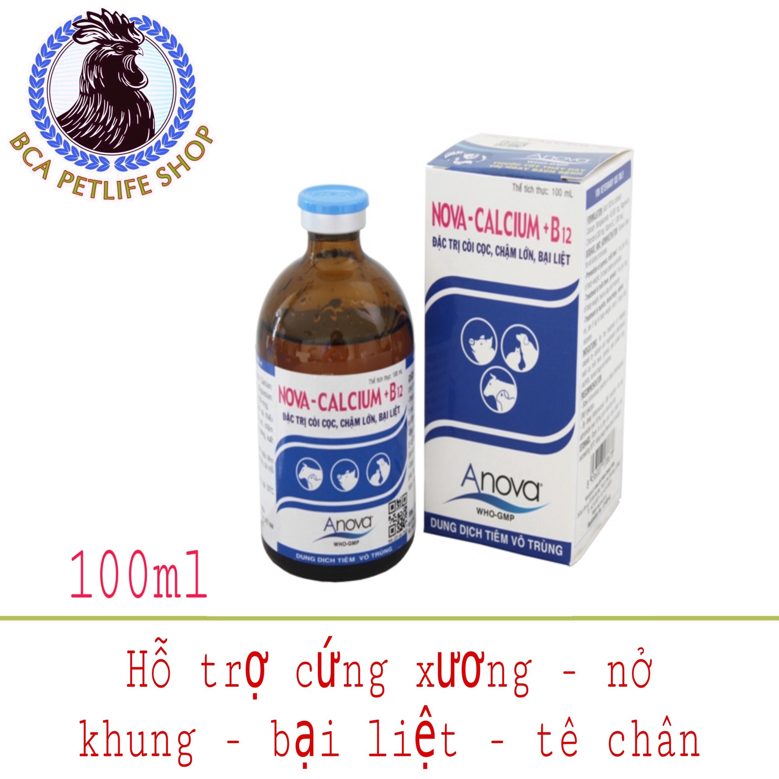 Hỗ trợ cứng xương - nở khung - bại liệt - tê chân - nova calcium b12 - 100ml