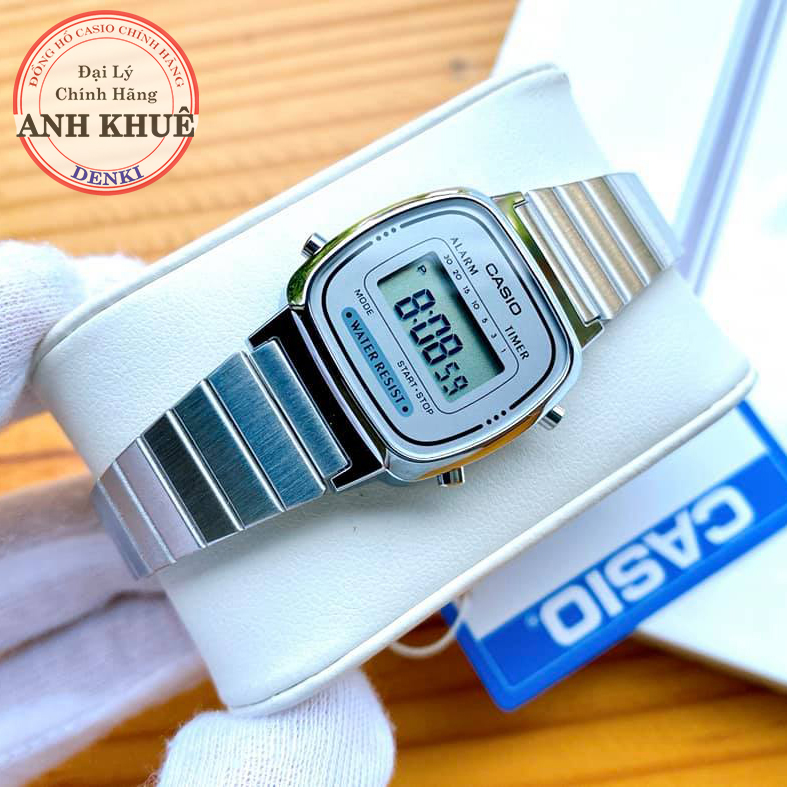 Đồng hồ nữ dây thép không gỉ Casio Standard chính hãng Anh Khuê LA670WA-7DF