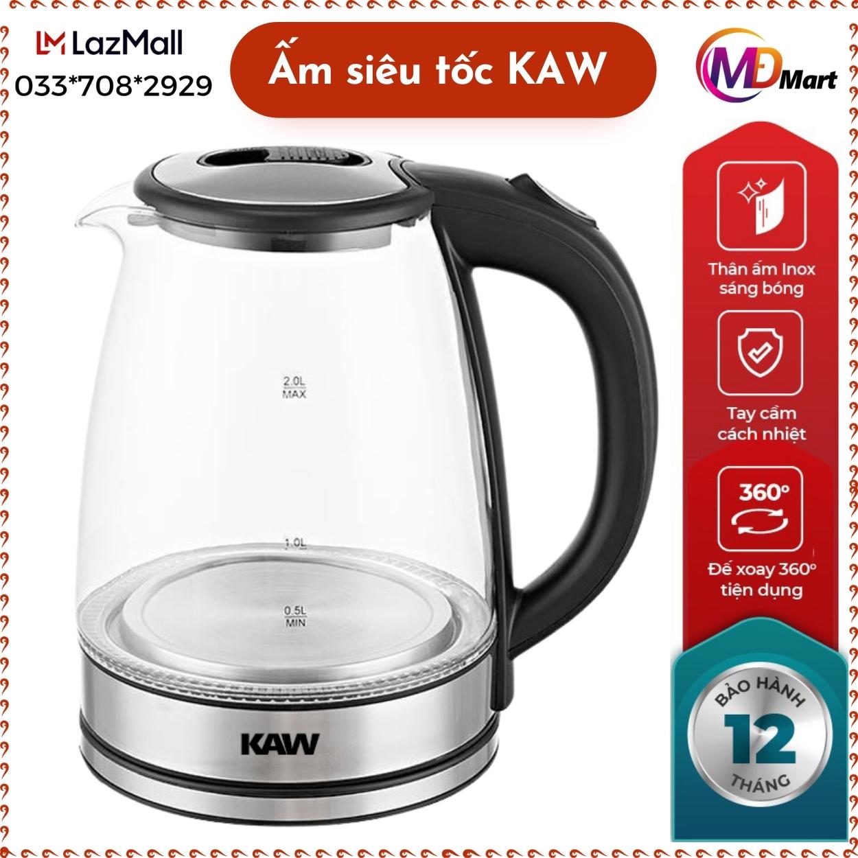 Ấm siêu tốc - Bình đun siêu tốc - Ấm đun nước siêu tốc R RK1818 dung tích1,8L, bình thủy tinh trong suốt, có đèn Led - Hàng Chính Hãng Tại MĐMart