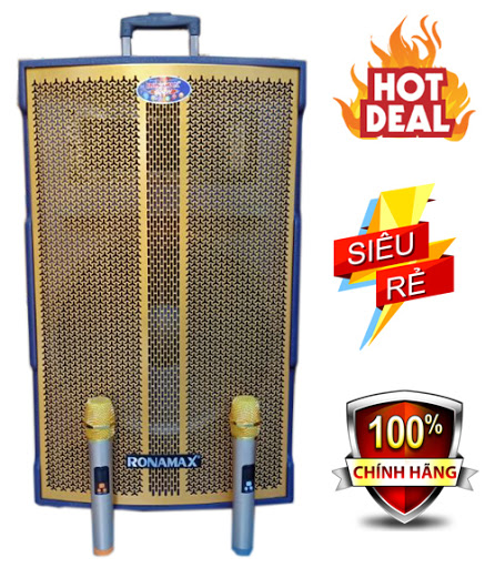 Loa kéo karaoke Ronamax KR15 - Loa bluetooth Bass 4 tấc Thùng Gỗ