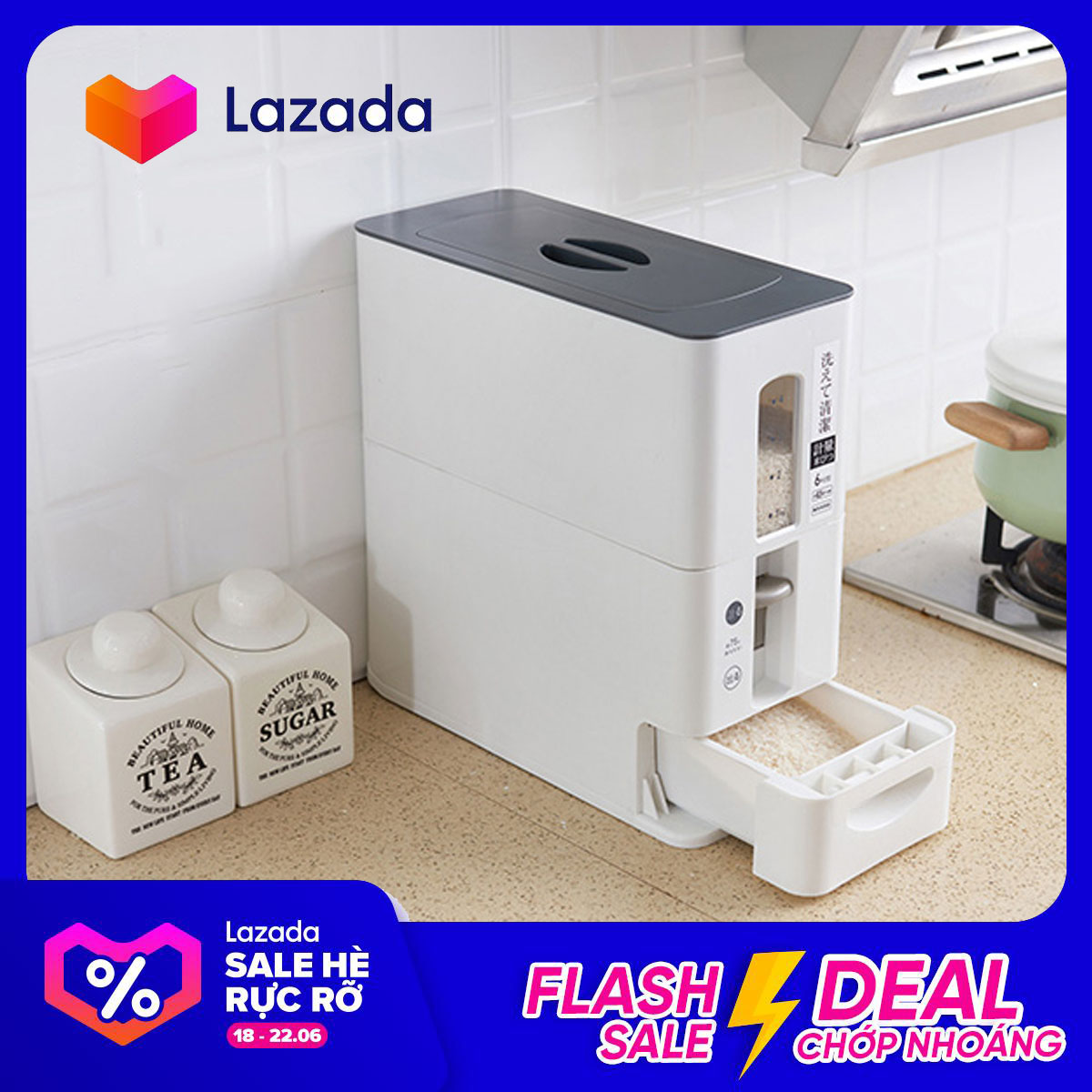 Thùng Đựng Gạo 12Kg Thông Minh - Khử Ẩm Siêu Tốt - Nhập Khẩu, Khử Ẩm Siêu Tốt, Bền Đẹp