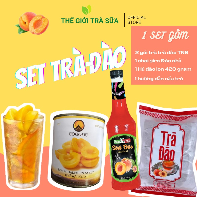 Set combo pha trà đào siêu ngon pha trà sữa - 1 set gồm pha được 8 ly