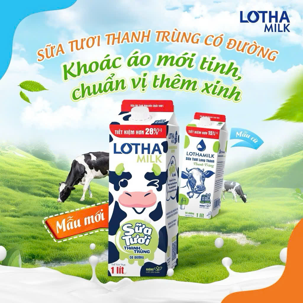  Sữa tươi Long Thành thanh trùng Lothamilk 1L 