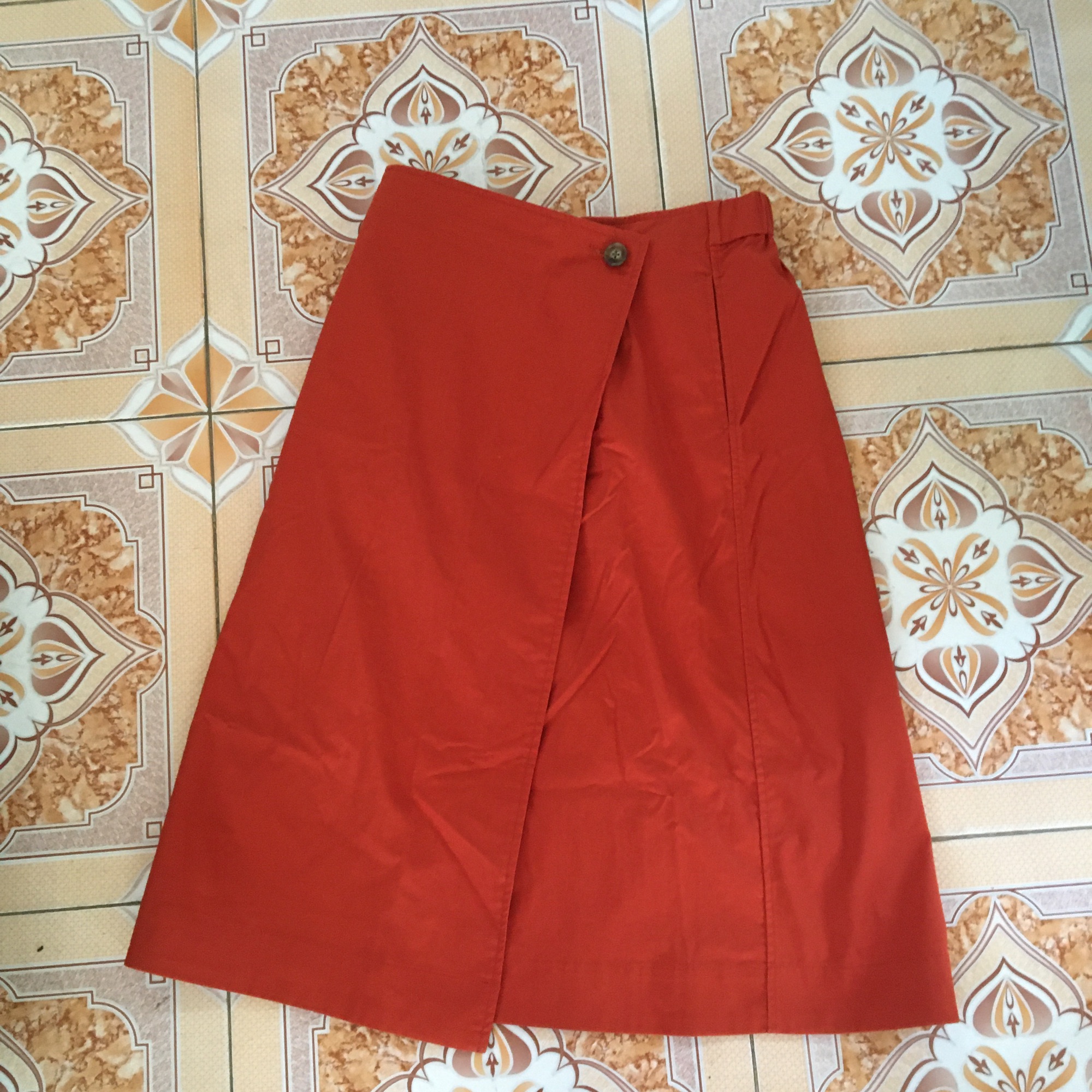 Chân váy uniqlo cam đất