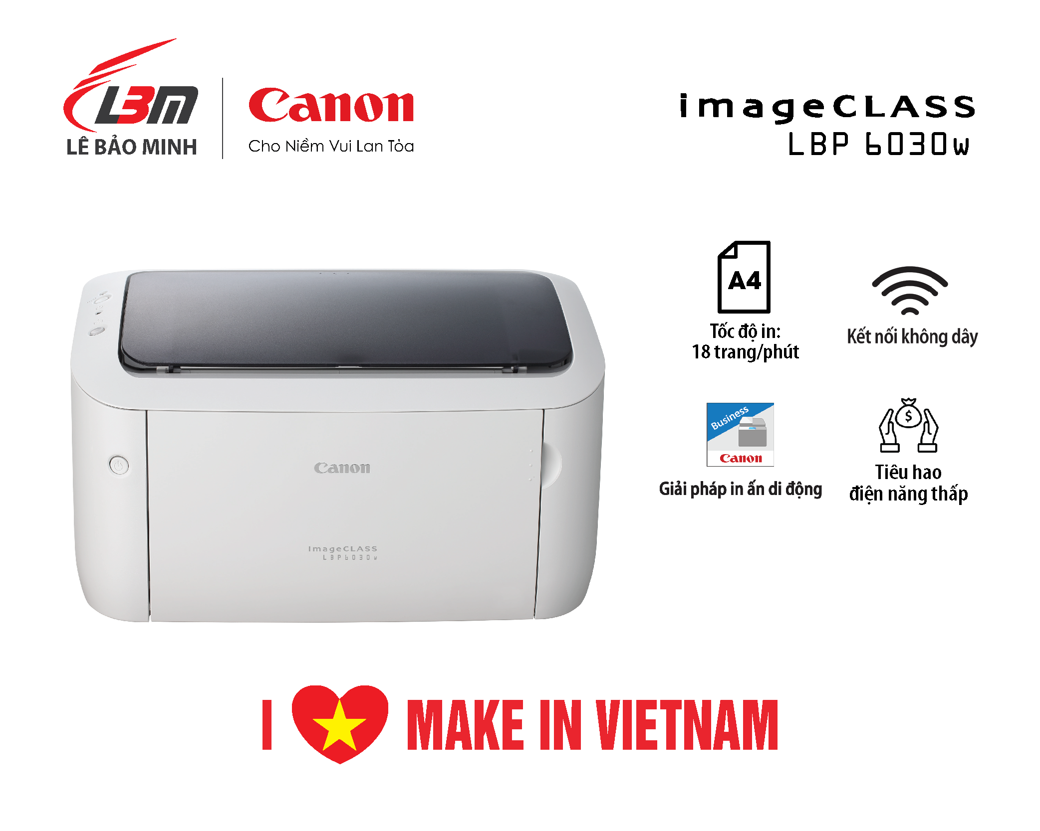 Máy in canon laser lbp6030w - chính hãng lê bảo minh