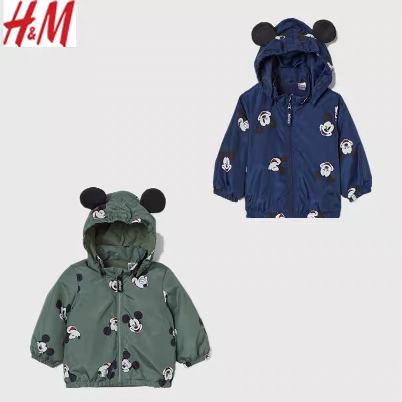 Áo khoác cho bé, áo khoác gió micky bé trai bé gái 2 lớp