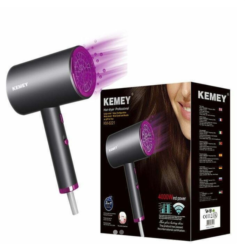 Máy sấy tóc có 6 chế độ nhiệt phù hợp mọi loại tóc kemey km 8221