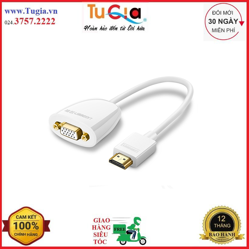 Bộ chuyển đổi hdmi sang vga 16cm ugreen 40252 - hàng chính hãng