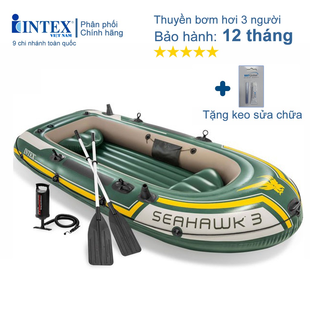 Bộ thuyền bơm hơi Seahawk 2,3,4 người INTEX 68380 - Thuyền bơm hơi, Thuyền phao