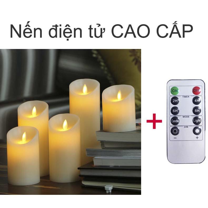 Nến Điện Tử Bàn Thờ, Đèn Thờ Chống Cháy. Nến Điện Tử Loại 7,5 x 15 Cm Kèm Bảng Điều Khiển 10 Nút Cao Cấp Không Sinh Nhiệt, Không Tạo Khói, Không Bén Lửa, Không Để Lại Tàn Sáp Sale 50%