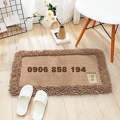 Thảm chùi chân màu nâu - thảm len cao cấp mềm mịn - kt: 40 x 60cm